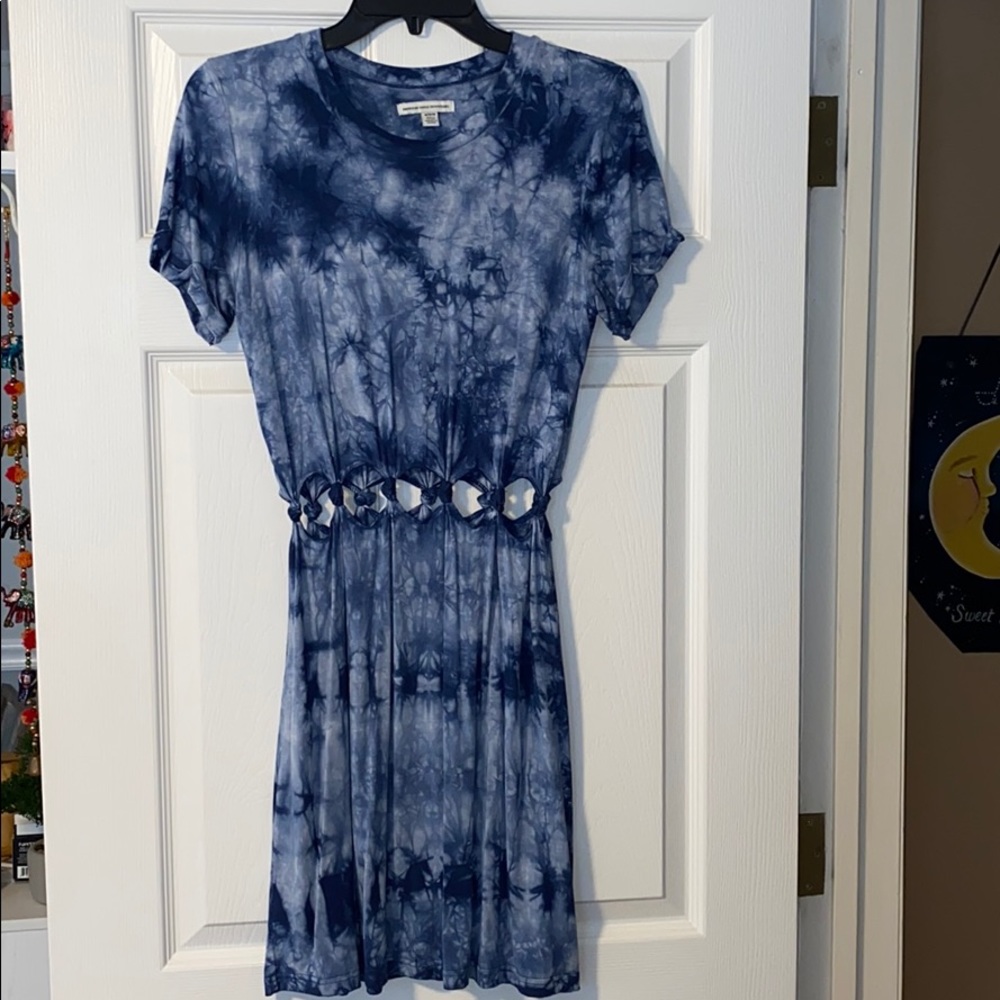 American Eagle blue tye-dye dress